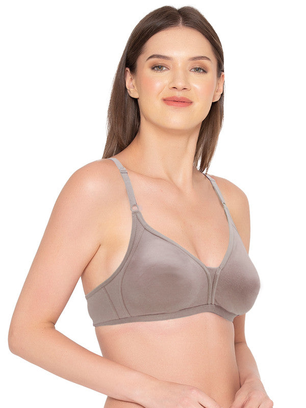 Groversons Paris Beauty Women's Pack of 2 Non-Padded, Non-Wired, Multiway, T-Shirt Bra , Moulded Bra (COMB35-SHADOW GREY & TOASTED ALMOND)