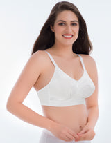 Buy Danion Cotton Bra for Women Center Elastic Full Coverage Non-Padded  Non-Wired for Everyday Use White_30B (Combo Pack of 6) at