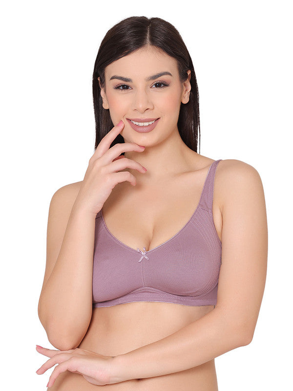Women's Non-padded Non-wired Side Support Encircled Bra (BR132-ELDER-BERRY)