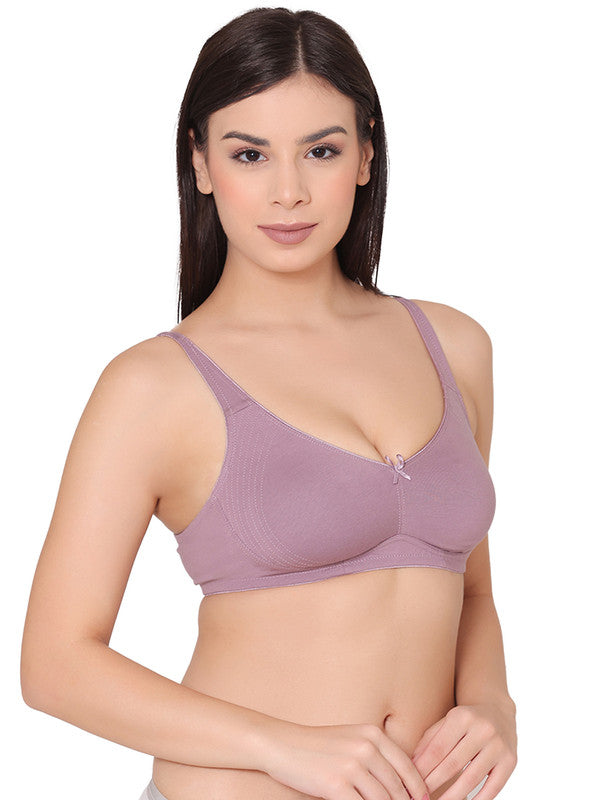 Women's Non-padded Non-wired Side Support Encircled Bra (BR132-ELDER-BERRY)