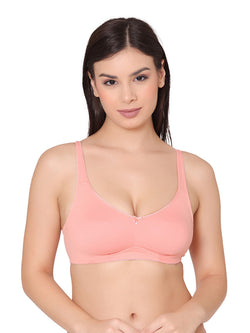 Women's Non-padded Non-wired Side Support Encircled Bra (BR132-PEACH)