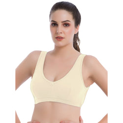 Groversons Paris Beauty Women's Non-Padded Non-Wired Seamed Full Coverage Sports Bra (BR161-SKIN)