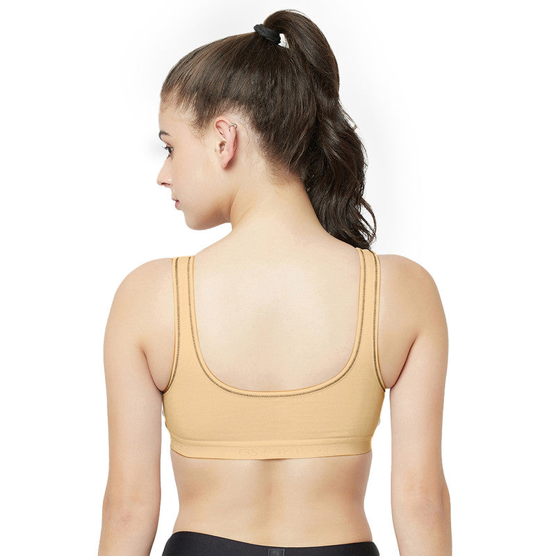 Groversons Paris Beauty Women's  Padded Non-Wired Sports Bra (BR170-SKIN)