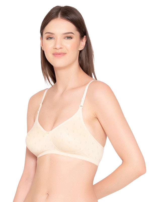 Groversons Paris Beauty Women's  Pack of 2 Cotton Dobby design fabric, Non-Padded, Non-wired, Full-Coverage, T-shirt Bra, (COMB36-C11-C08)