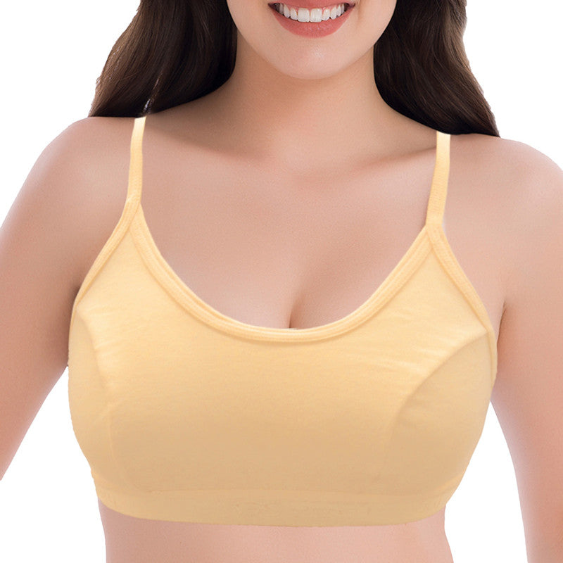 Groversons Paris Beauty Women's Non-Padded Non-Wired Seamed Full Coverage Sports Bra (BR163-SKIN)