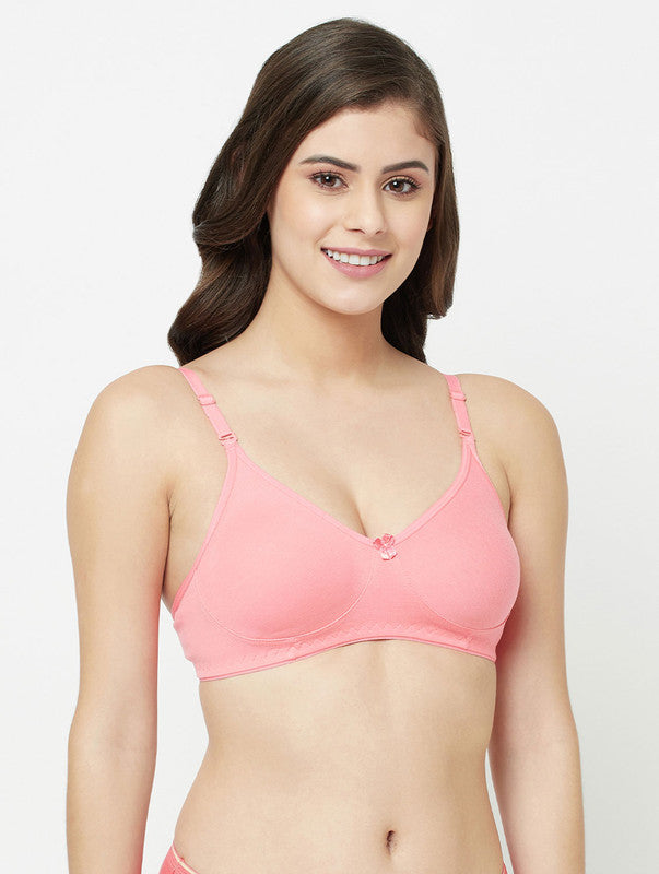 Groversons Paris Beauty women's Non Padded Non Wired Full Coverage Cotton Bra (BR194- STRAWBERRY)