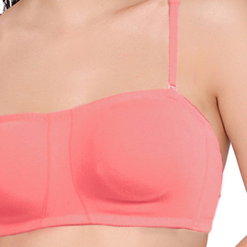 Groversons Paris Beauty Soft Fabric Full Coverage Cotton Rich Tube Bra (BR020-STRAWBERRY)