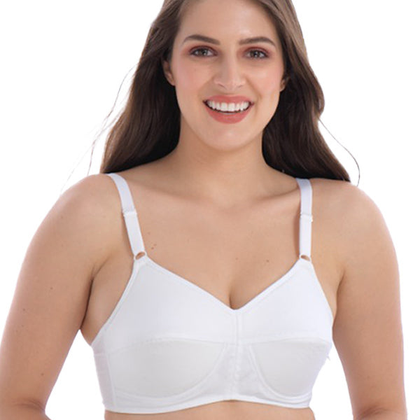 Buy Groversons Paris Beauty Women's Cotton Full Coverage Non-Padded  Non-Wired Bra Black at