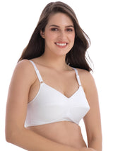 Groversons Paris Beauty by Fancy Non padded non wired full coverage plus  size bra with fancy lace (White) Women Full Coverage Non Padded Bra