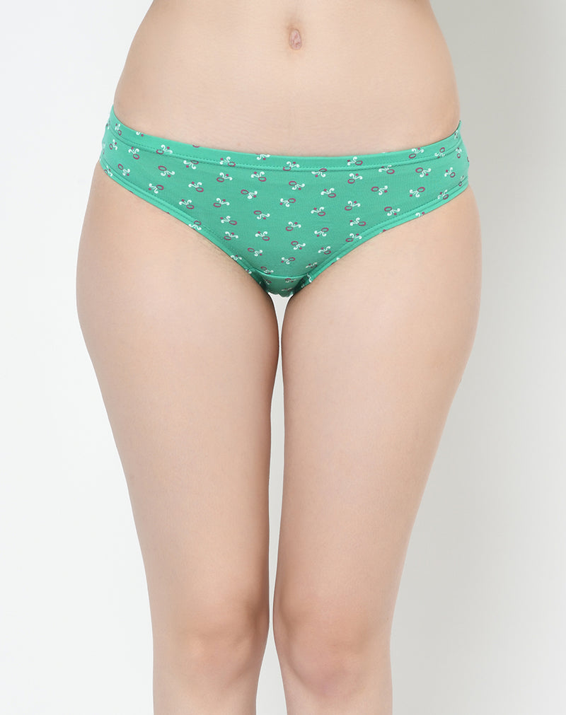 Men's Spandex Thong Printed Low Rise Comfort Bikini Briefs Underwear
