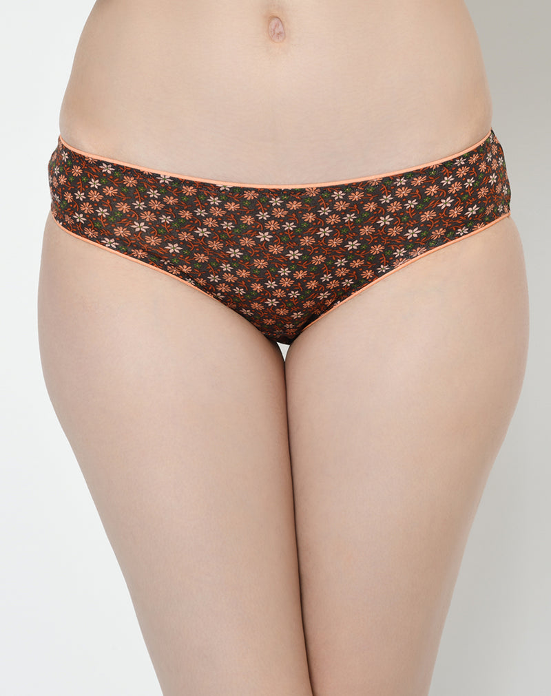 Buy PrettyCat Mid Waist Animal Print Bikini Panty in Polyester online