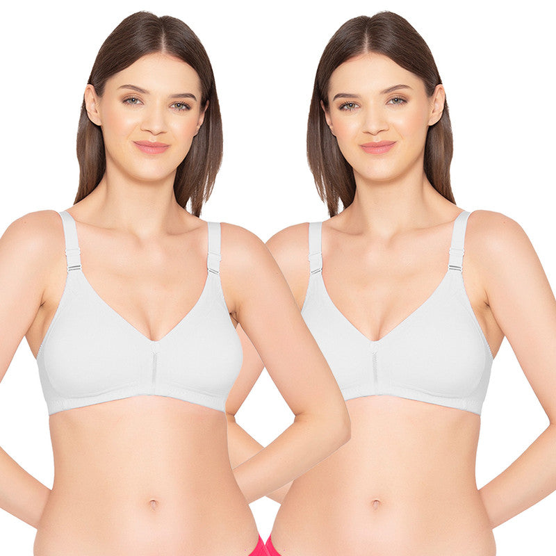 Groversons Paris Beauty Women's Full Coverage and Non- Padded Supima Cotton spacer and Minimiser Bra (COMB08-WHITE)