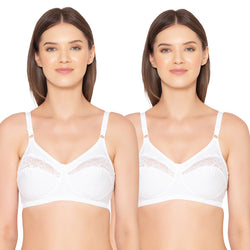 Groversons Paris Beauty  Women’s cotton, full coverage, non-padded, non-wired bra (COMB02-white)