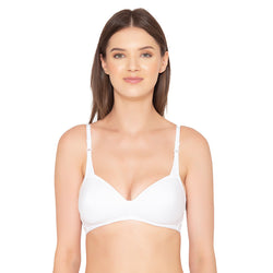 Women's Padded, Non-Wired, Seamless T-Shirt Bra (BR007-WHITE)