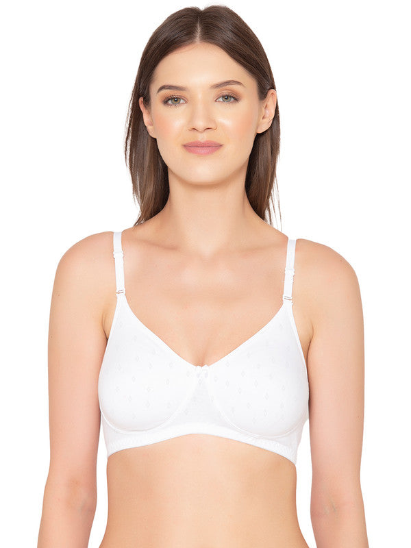 Groversons Paris Beauty Women's  Pack of 2 Cotton Dobby design fabric, Non-Padded, Non-wired, Full-Coverage, T-shirt Bra, (COMB36-C11-C06)