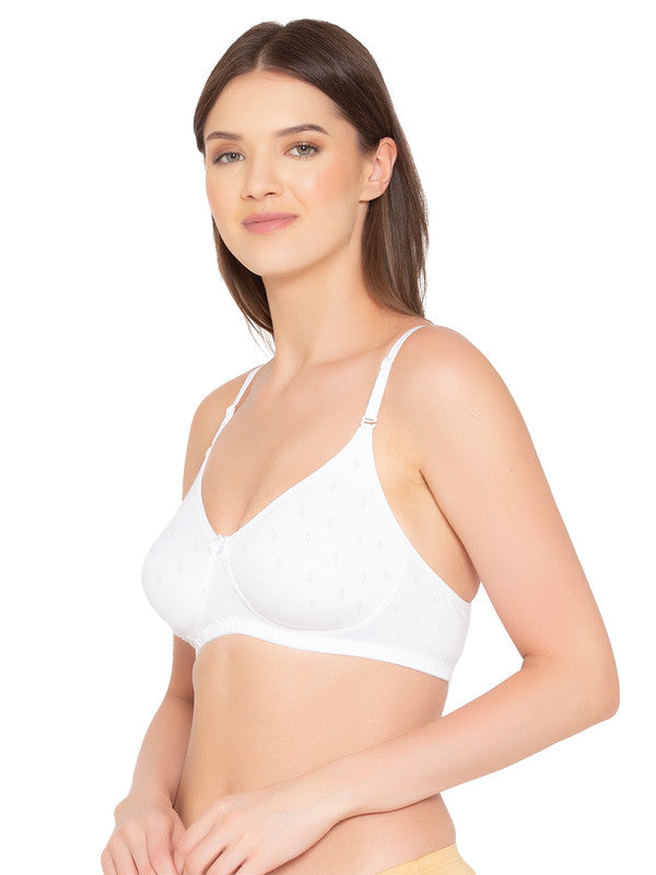 Groversons Paris Beauty Women's  Pack of 2 Cotton Dobby design fabric, Non-Padded, Non-wired, Full-Coverage, T-shirt Bra, (COMB36-C02-C06)