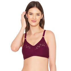 Groversons Paris Beauty  Women’s cotton, full coverage, non-padded, non-wired bra (BR001-WINE)