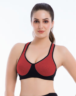 Full Coverage Extra Support Sports Soft Padded Bra- Maroon