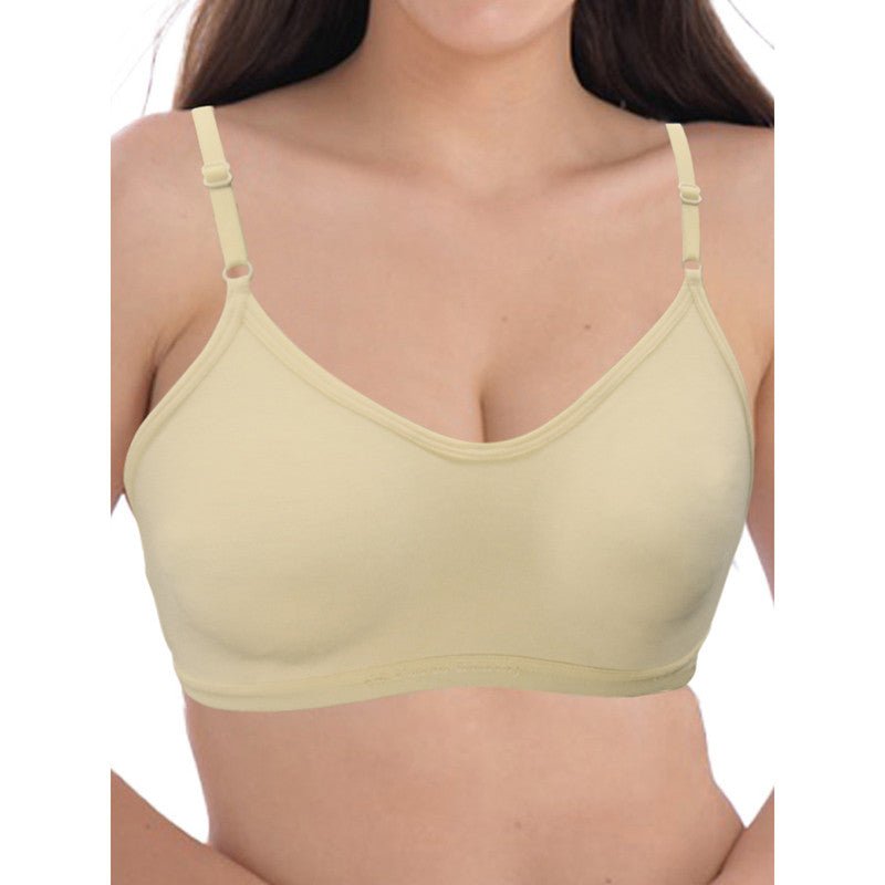 Groversons Paris Beauty Women's Non-Padded Non-Wired Seamed Full Coverage Sports Bra (BR166-SKIN)