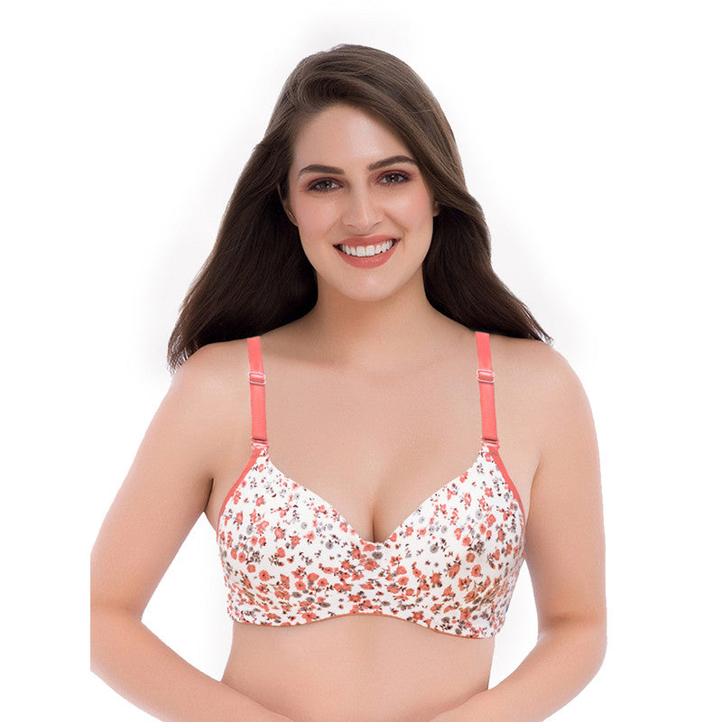 Groversons Paris Beauty Women's Lightly-Padded, Non-Wired, Seamless T-Shirt Bra (BR182-white)