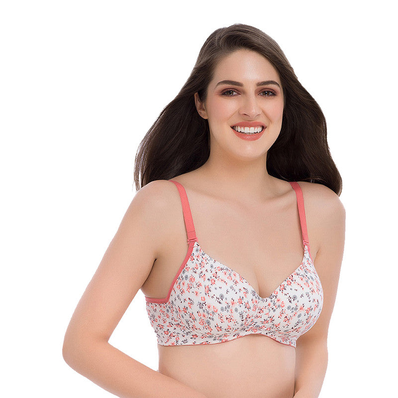 Groversons Paris Beauty Women's Lightly-Padded, Non-Wired, Seamless T-Shirt Bra (BR182-white)