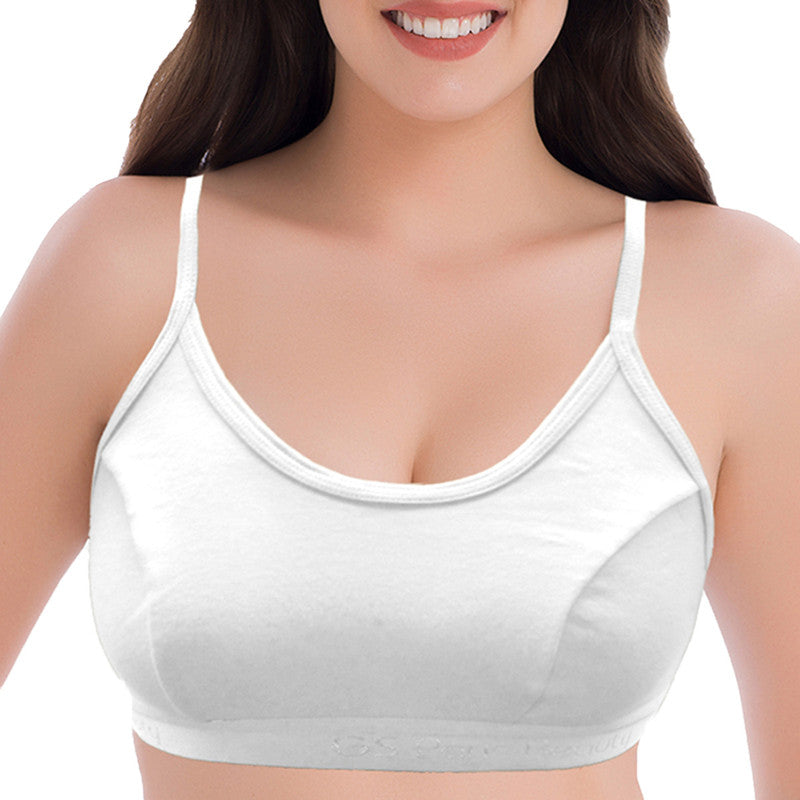 Groversons Paris Beauty Women's Non-Padded Non-Wired Seamed Full Coverage Sports Bra (BR163-WHITE)